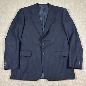 Burberrys Navy Pinstriped Wool Cashmere Blazer Men's Size EU 52R / US 42R